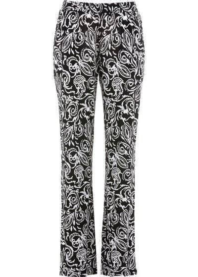 Брюки черные с белым рисунком (47 фото)