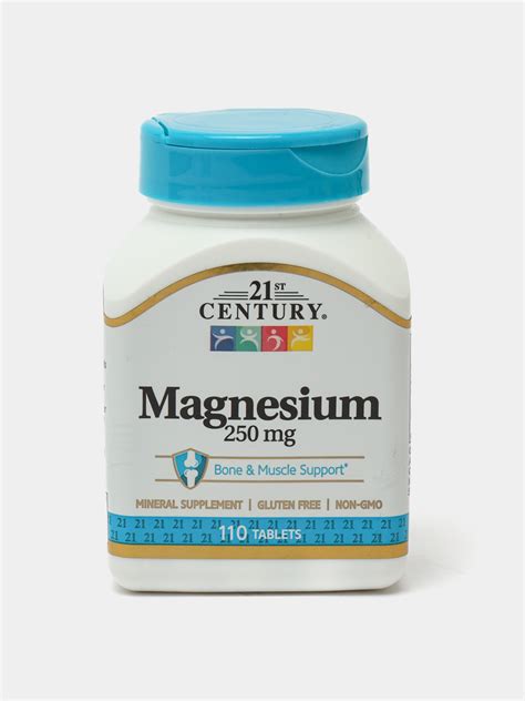 Витамины Magnesium 21st Century, магний, 250 мг, 110 таблеток купить по ...