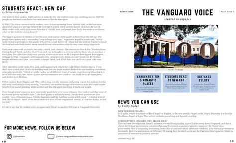 March 2020 Issue The Vanguard Voice