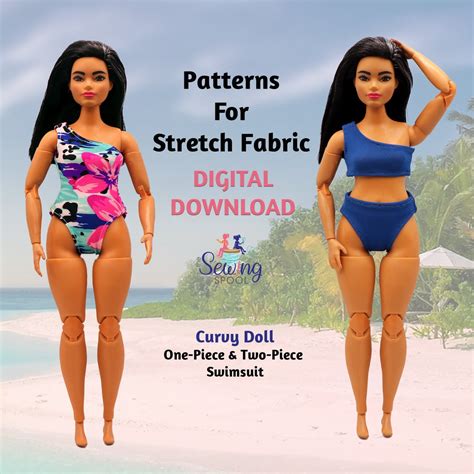 Swimsuit Sewing Patterns For Curvy Barbie PDF Pattern For Stretch