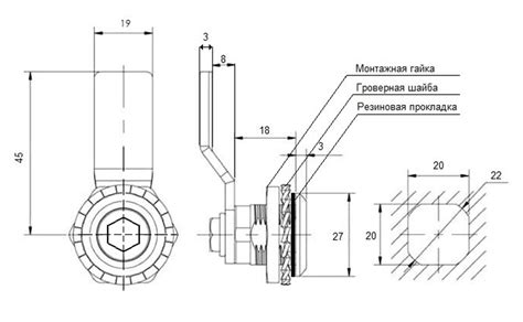 Замок щитовой RZ 01-8(hex) шестигранник Н=18мм ЦАМ хром