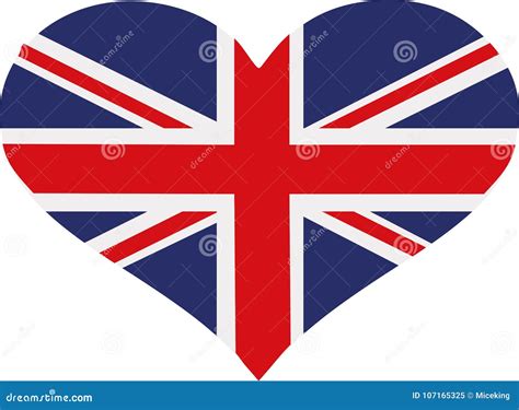 United Kingdom Flag Heart Stock Vector Illustration Of Country 107165325