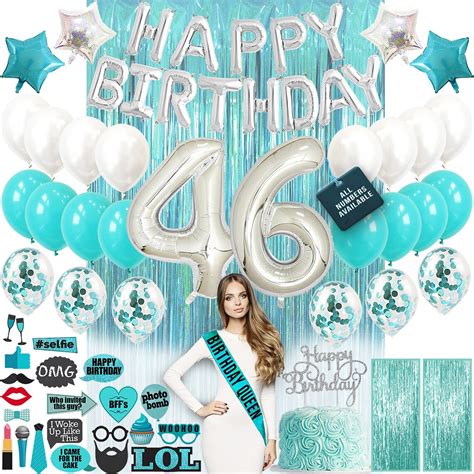 46th Birthday Decorations Birthday Party Supplies Forty Six Etsy