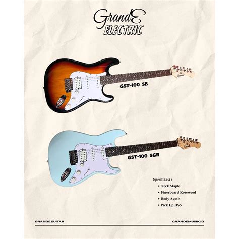 jual gitar elektrik strat style grande gst hss pickup original