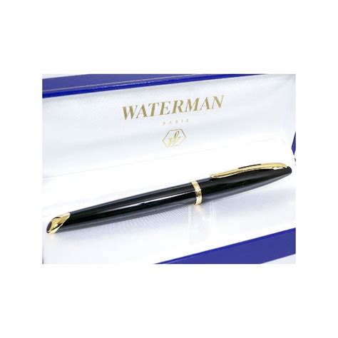 Stylo Plume Moyenne Waterman Car Ne Laque Noir Or Massif Gt Sur Stylos