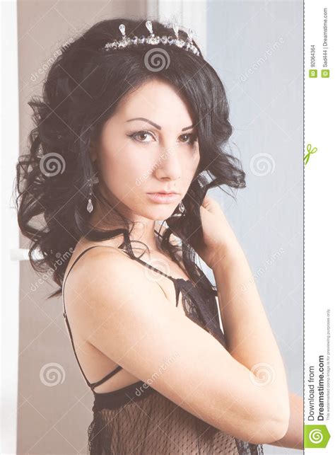 Beautiful Brunette Stock Photo Image Of Lace Nakedness 92064364