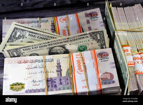 Piles And Stacks Of Egypt Money Thousands Of Pounds Currency Banknotes