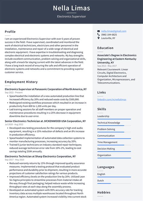 Walmart Electronics Supervisor Resume Examples Resumecat