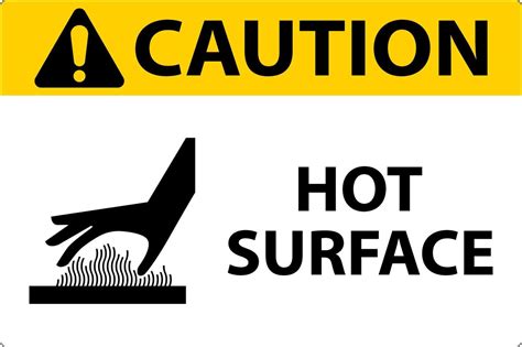 Caution Hot Surface Label Sign On White Background 13832663 Vector Art At Vecteezy