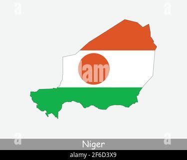 Niger Flag Map Map Of The Republic Of The Niger With The Nigerien