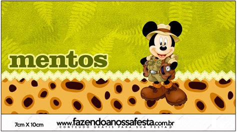 Rótulo Mentos Mickey Safari Fazendo a Nossa Festa