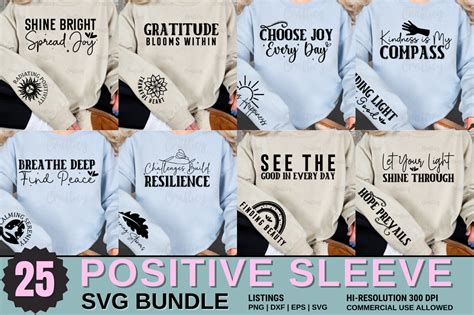 Positive Quotes Sleeve Svg Design Bundle Graphic By Allisonsuns