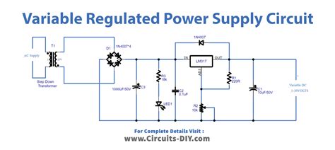 Variable Regulated Power Supply Ic Lm317