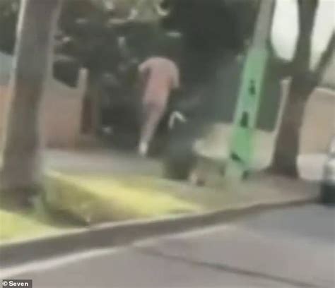 Bizarre Moment Naked Man Is Seen Casually Jogging Down An Adelaide Street Leaving Motorists