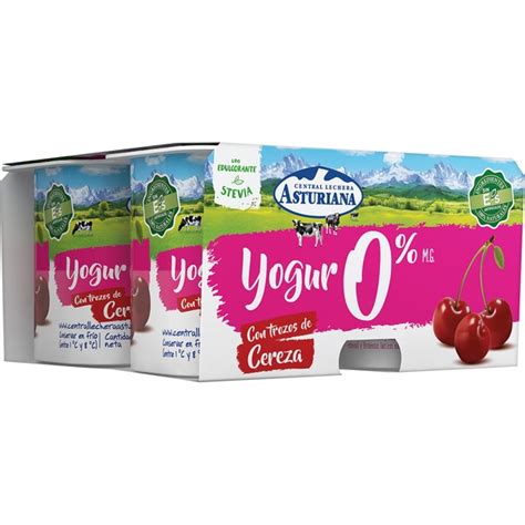 Asturiana Yogur Con Trozos De Cereza Desnatado M G Pack Unidades