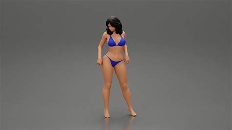 Sexy Girl In Bikini Posing Standing On The Beach 3D Model 3D Printable CGTrader