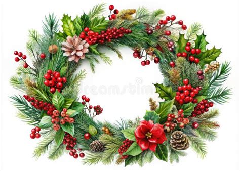Modern Christmas Floral Wreaths for Festive Invitations, Cards, and ...