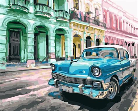 Картина по номерам "Ретро-автомобиль" Rainbow Art (ID#1881381745), цена ...