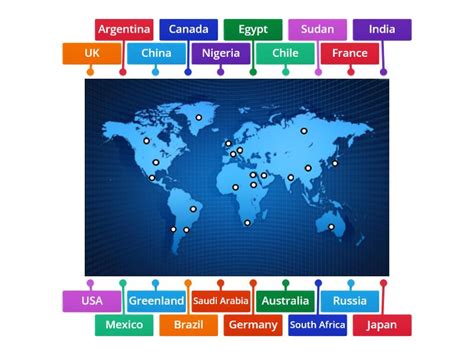 find  country labelled diagram