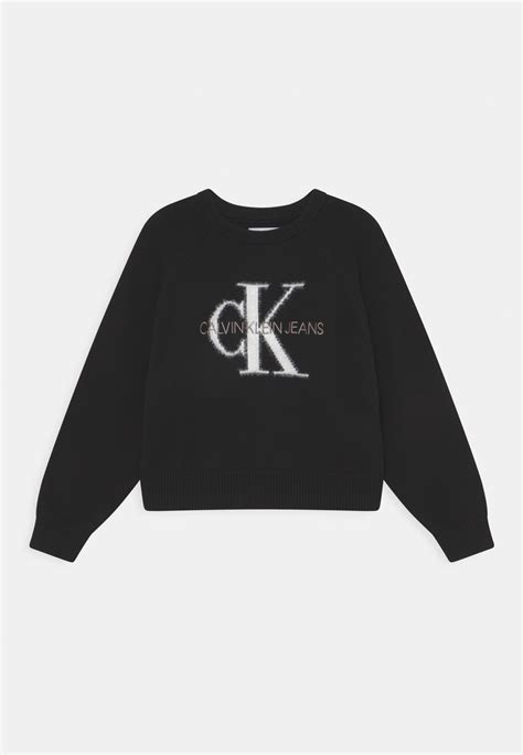 Calvin Klein Jeans Monogram Logo Trui Blackzwart Zalandonl