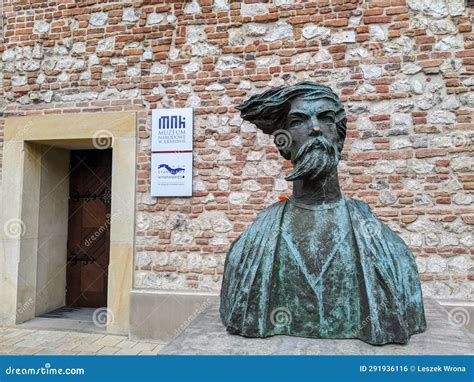 Statue Of Stanislaw Wyspianski In Front Of Museum In Krakow Poland