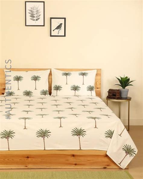 Buy Handblock Printed Cotton Double Bedsheet With Pillow Covers