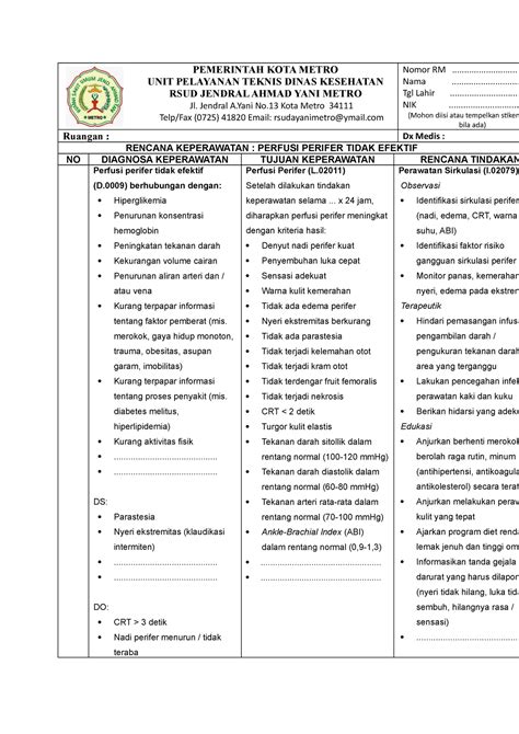 Perfusi Perifer Tidak Efektif Rianti Putritsani PEMERINTAH KOTA METRO