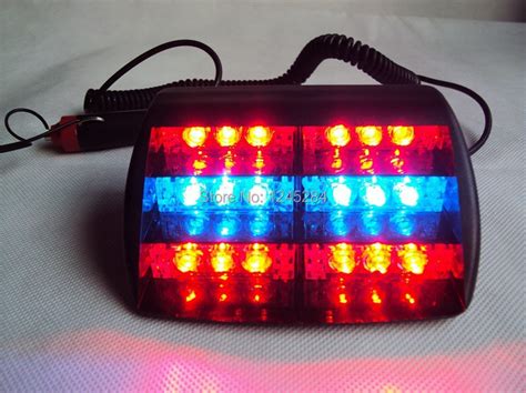 Czerwony niebieski czerwony 18 LED migające światło stroboskopowe 12V