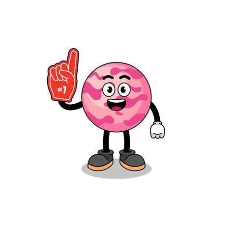 Cartoon Mascot Of Ice Cream Scoop Number 1 Fans 14856058 Vector Art At