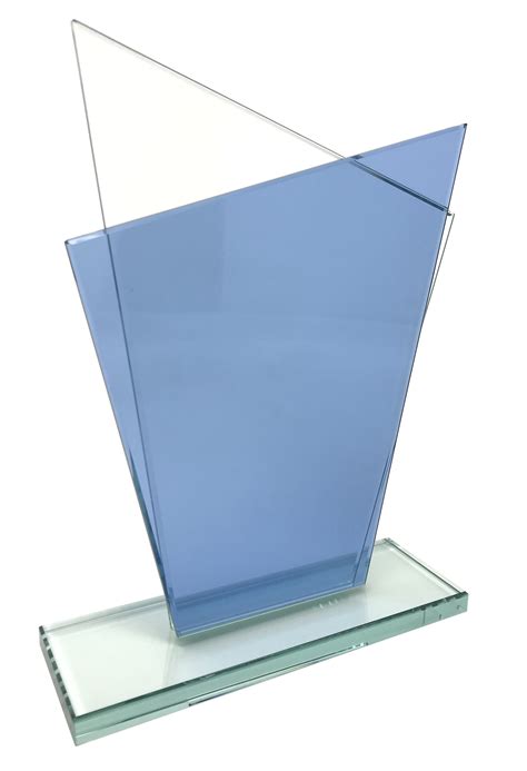 Blue And Clear Glass Plaque