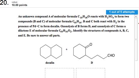 Solved An Unknown Compound A Of Molecular Formula C 10 H Chegg