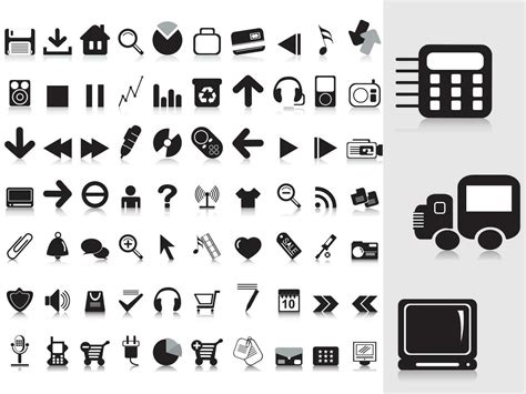 white background with big collection of icons 24722186 Vector Art at ...