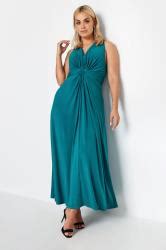 YOURS LONDON Plus Size Green Knot Front Maxi Dress Yours Clothing