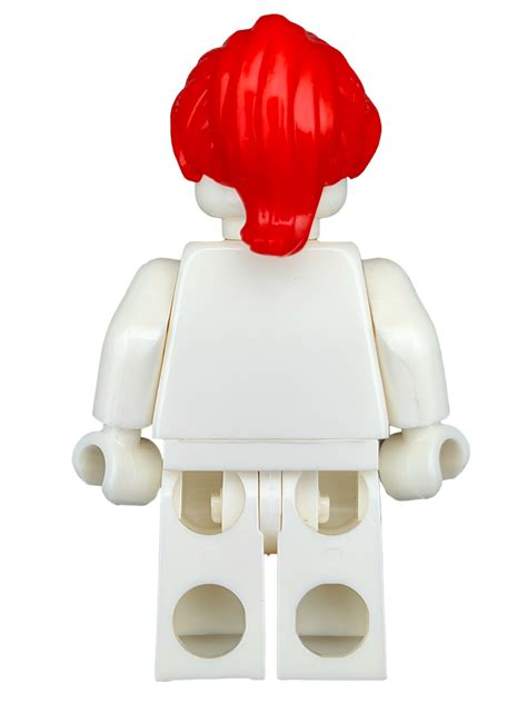 Minifigure Wig Red Hair Ponytail And Fringe Swept To The Side