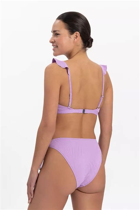 Beachlife Purple Swirl Ruffle Bikini Top I Farfallina Nl