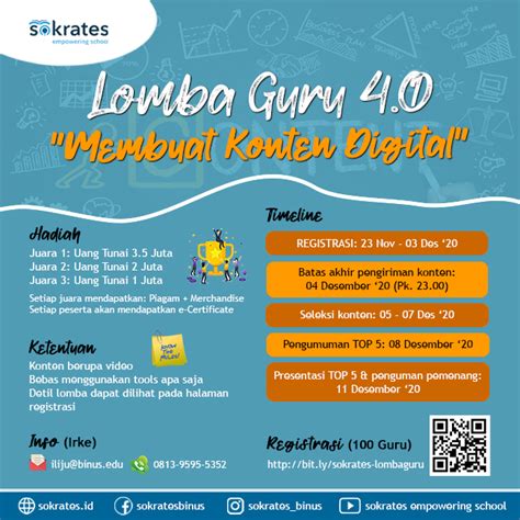 Lomba Guru Membuat Konten Digital Sokrates Empowering School