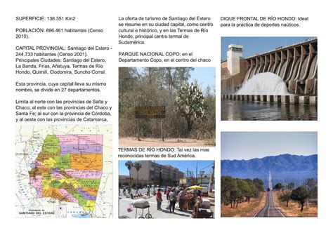 Folleto Turistico De La Provincia De Santiago Del Estero Santiago Del