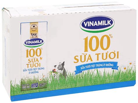 48 Hộp Sữa ít đường Vinamilk 180ml Giá Tốt Bách Hoá Xanh
