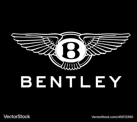 Bentley Brand Logo Symbol With Name White Design Vector Image