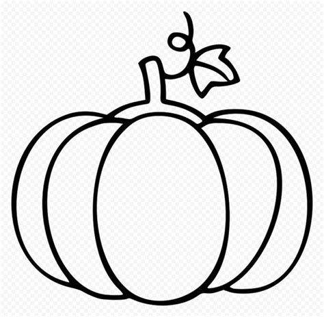 Pumpkin Outline Line Art PNG | Citypng