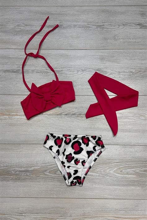 My Kids Wear Fiyonk Detaylı Bandanalı Üç Parça Bikini Takım Mayo Fiyatı