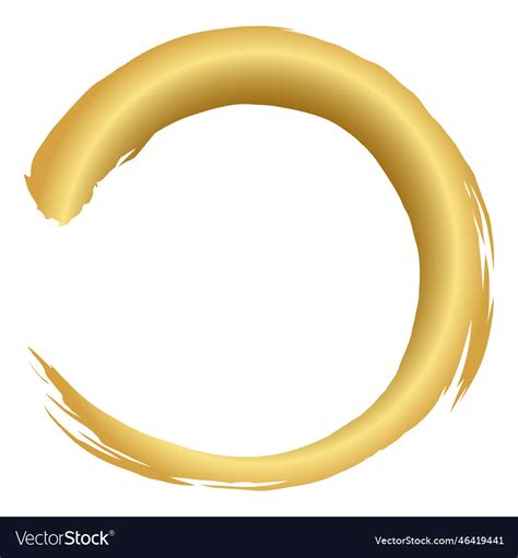 Zen gold golden 3d brush stroke art Royalty Free Vector