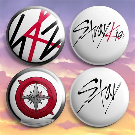 stray kids kpop pinback button skz logo lightstick designs etsy