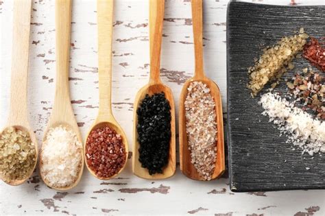 Premium Photo Different Sea Salt Close Up