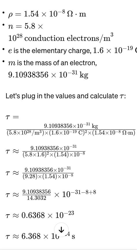 Find The Relaxation Time Of Conduction Electrons In A Metal Of