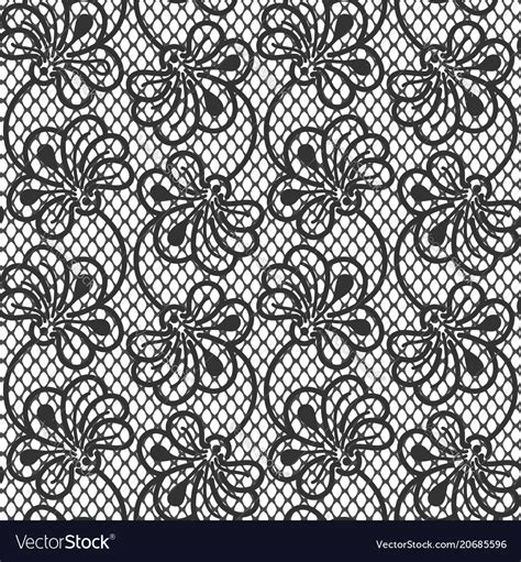 Seamless Flower Lace Pattern On White Background Vector Image