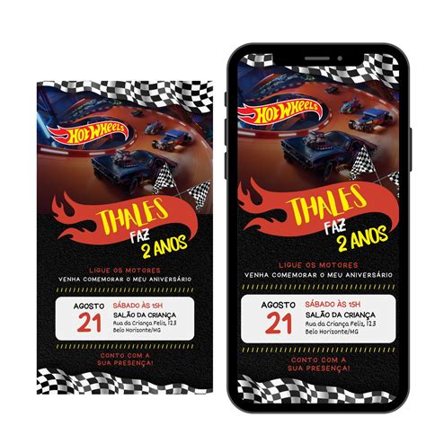 Convite Digital Anivers Rio Hot Wheels Elo Produtos Especiais