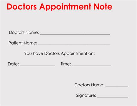 Doctor Visit Note Template