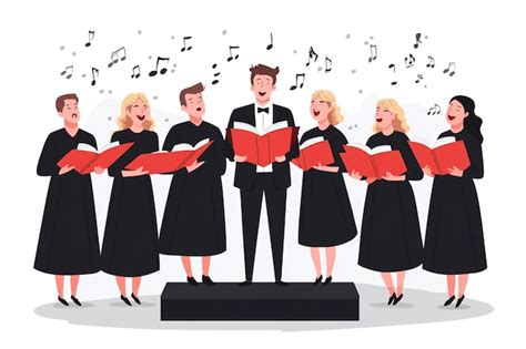 Choir Members On Stage Premium Ai Generated Vector