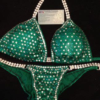 Hot Pink Bikini Womes Physique Competition Suit Rhinestone Connectors